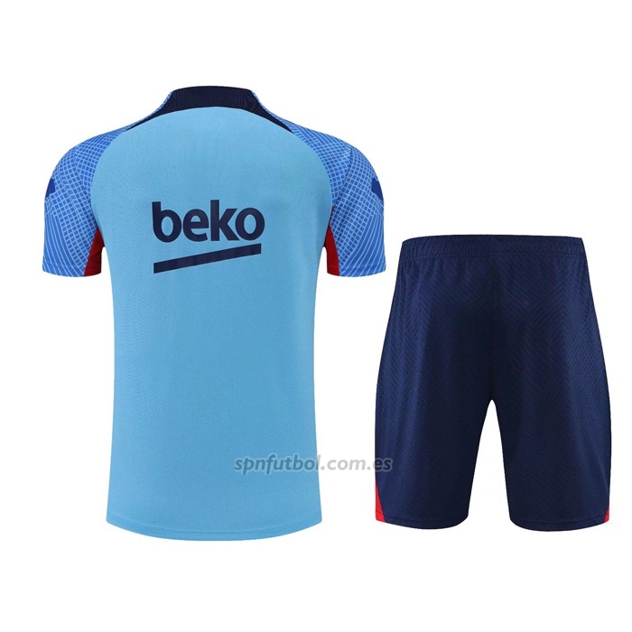 Chandal del Barcelona Manga Corta 2022-2023 Azul - Pantalon Corto